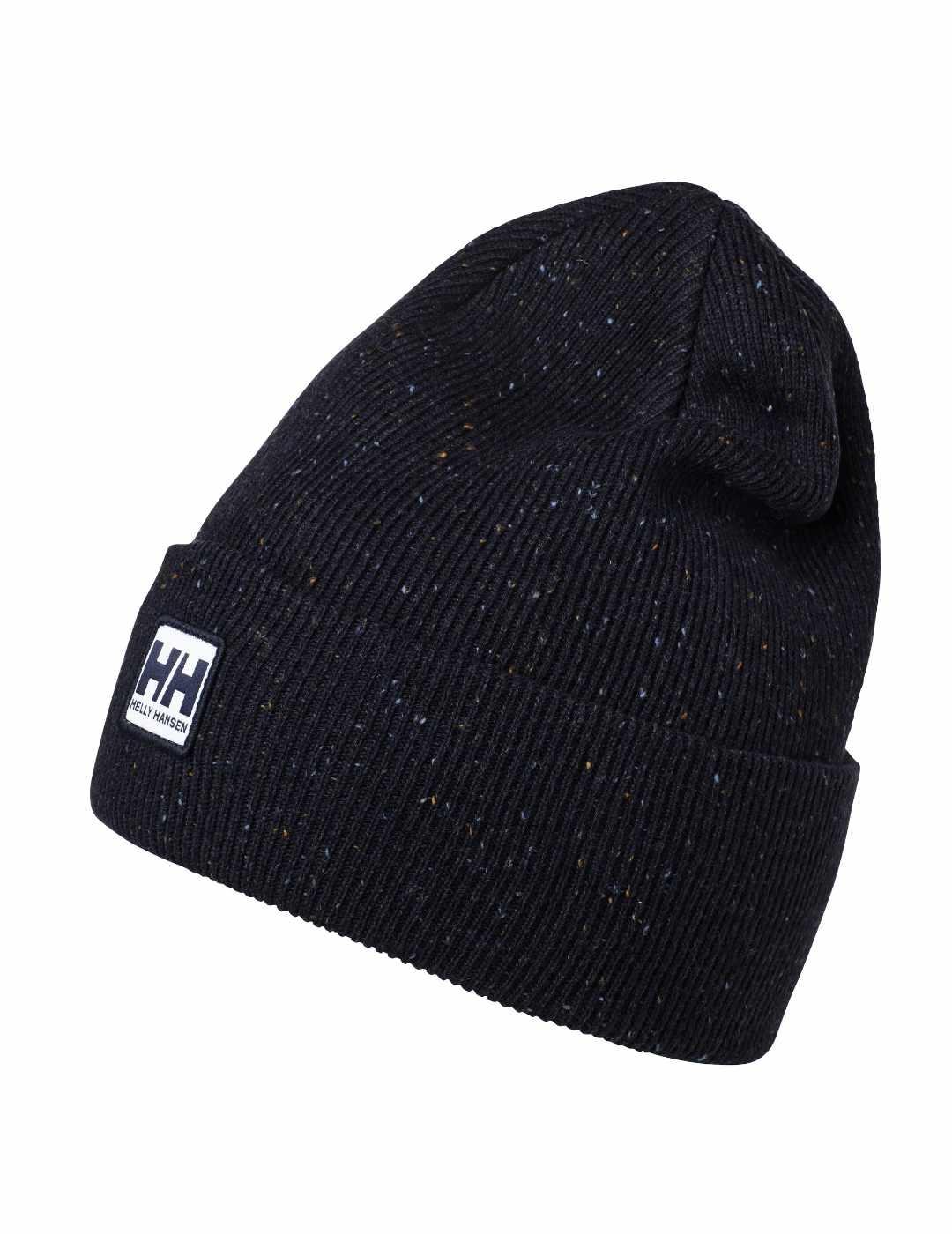 Gorro Helly Hansen Urban negro jaspeado de punto logo unisex