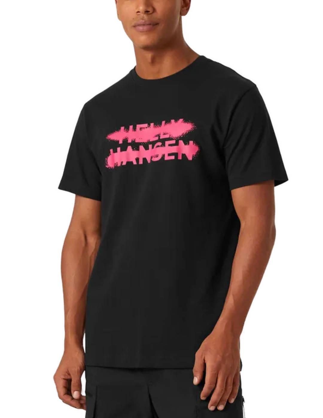 Camiseta Helly Hansen Graphic negra manga corta para hombre