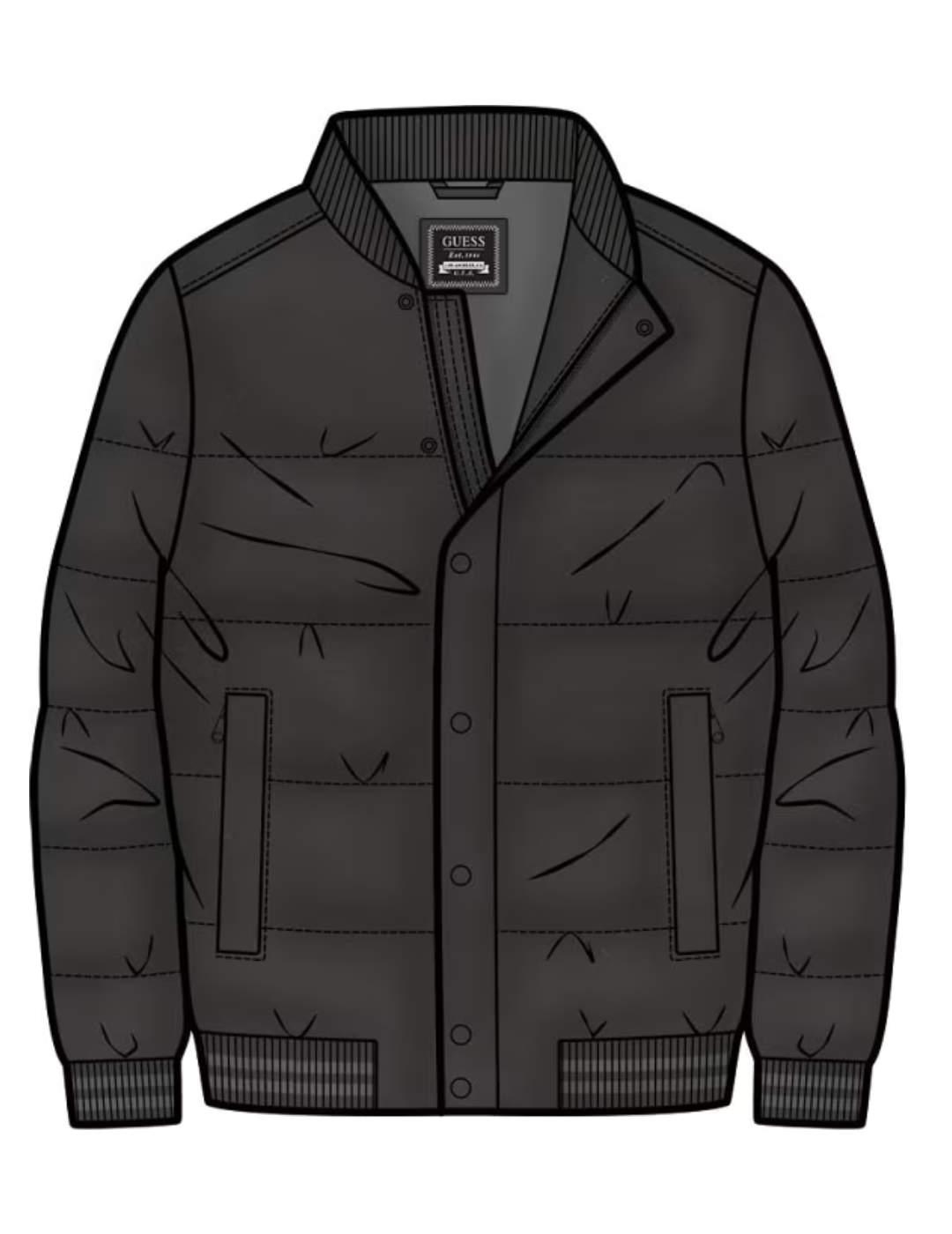 Chaqueta Guess bomber negra guateada para hombre