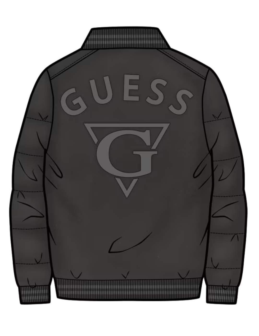 Chaqueta Guess bomber negra guateada para hombre