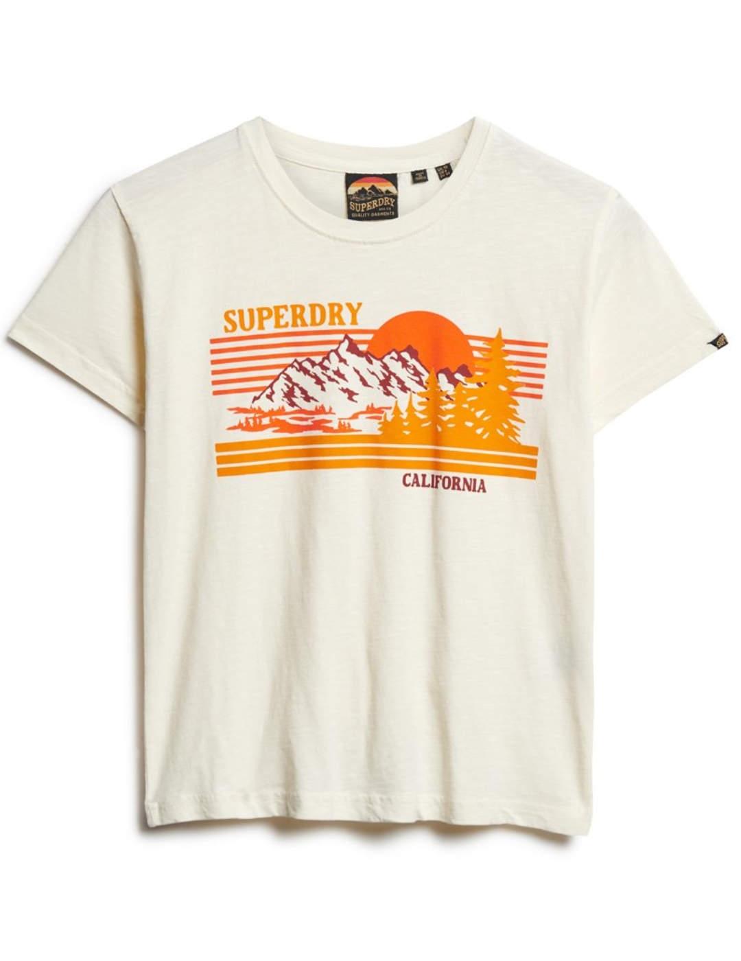 Camiseta Superdry Outdoor crudo manga corta estampada mujer