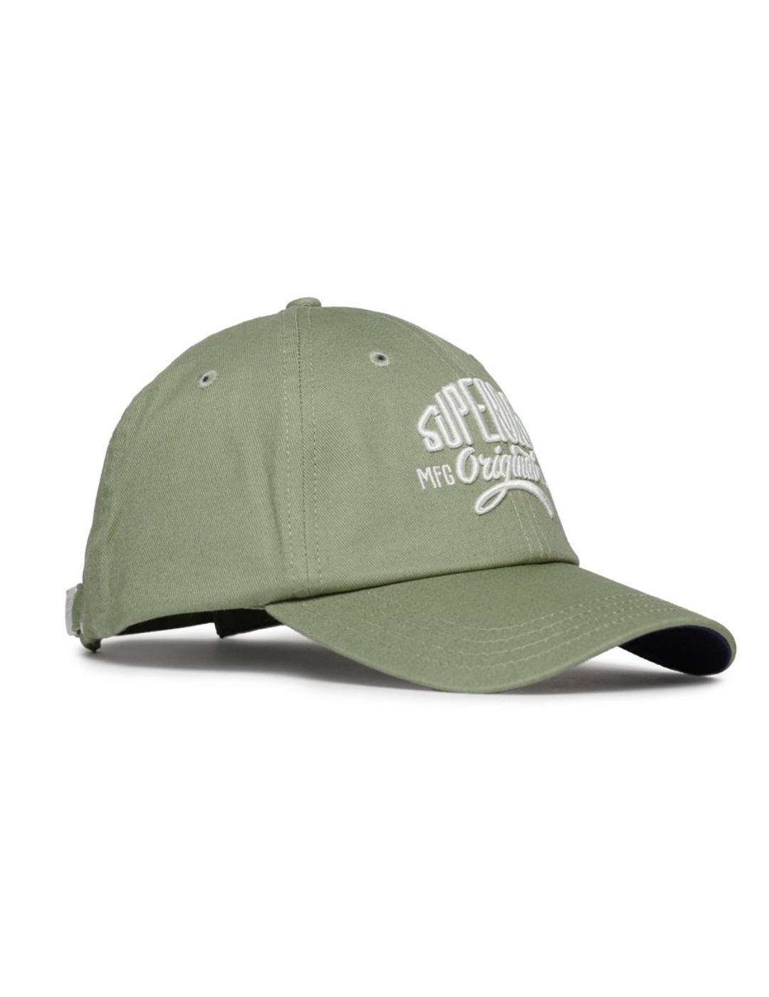 Gorra Superdry beisbol verde logotipo bordado para hombre