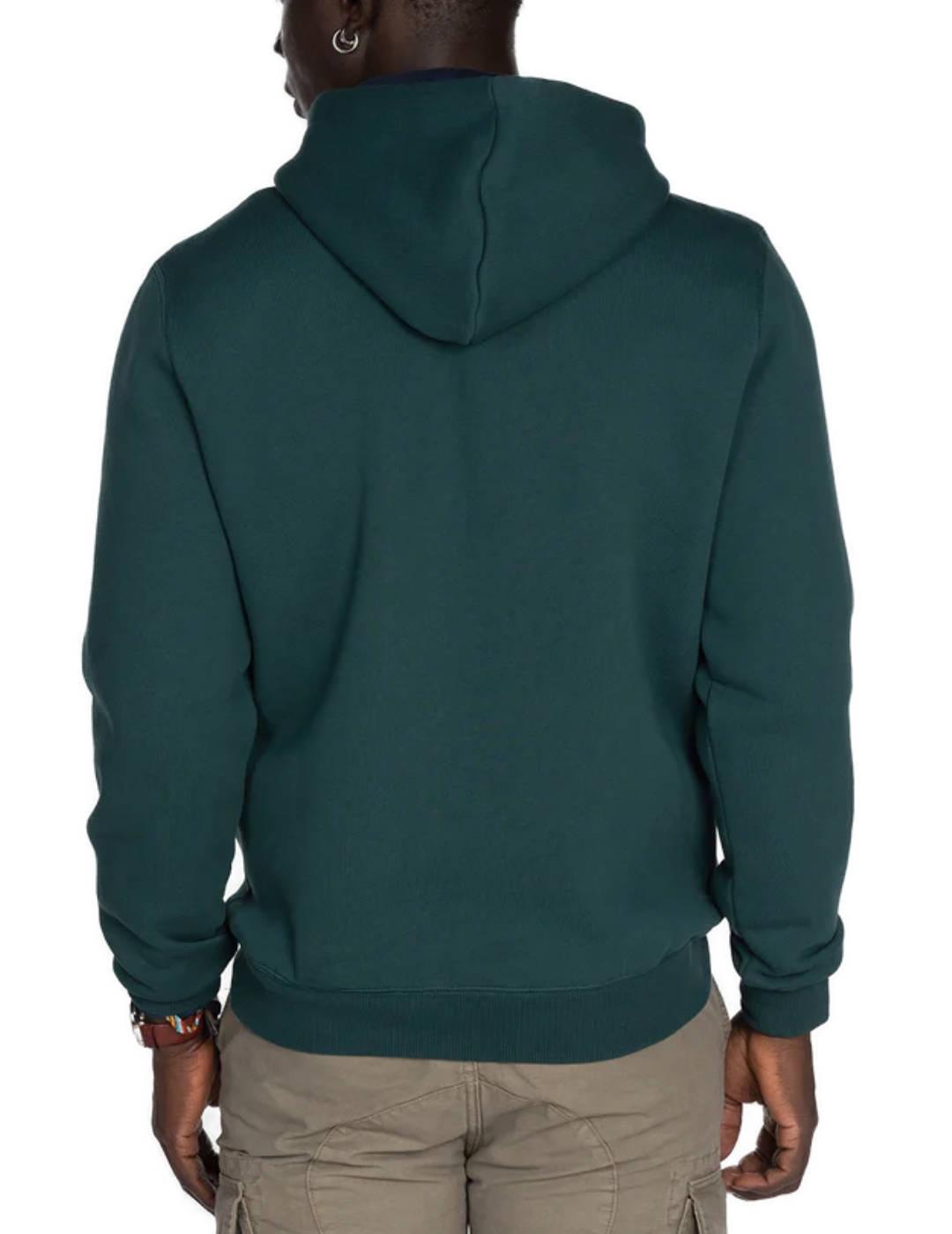 Sudadera Harper Retro capucha verde oscuro y capucha hombre