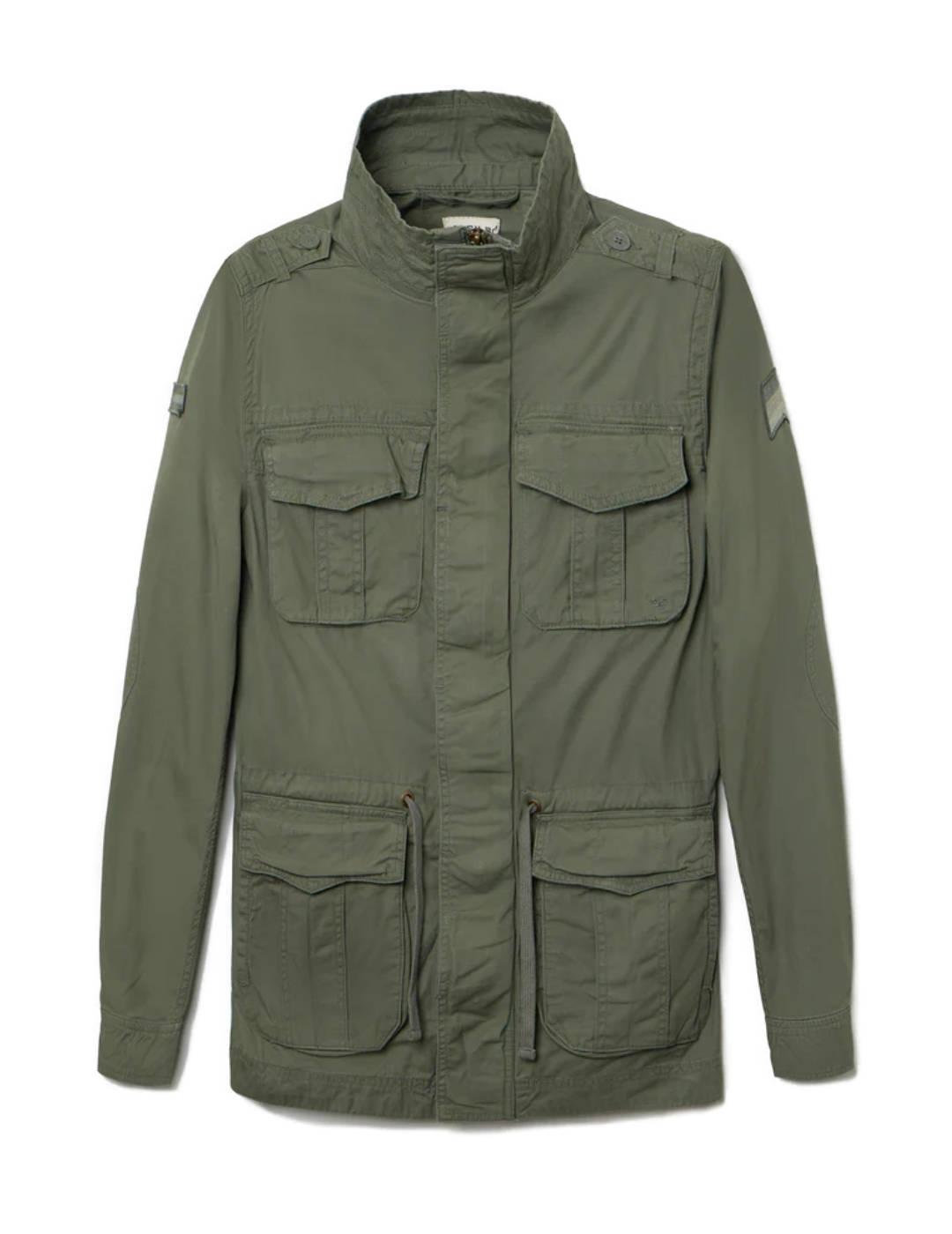 Chaqueta Silbon militar verde militar regular para hombre