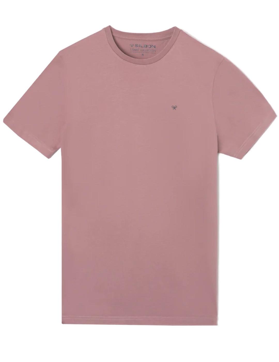 Camiseta Silbon minilogo burdeos básica manga corta hombre