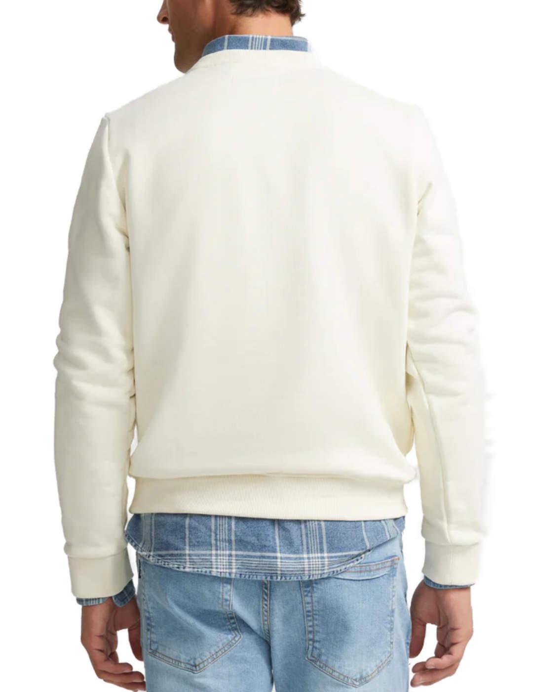 Sudadera Silbon minilogo crema sin capucha para hombre