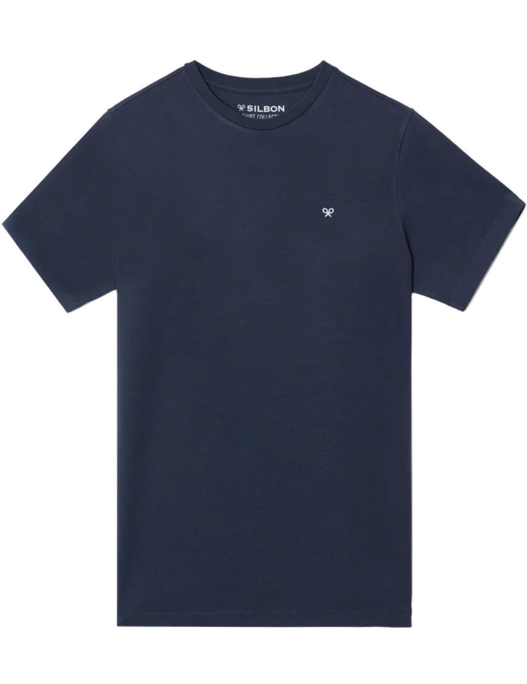 Camiseta Silbon tennis club azul marino manga corta hombre