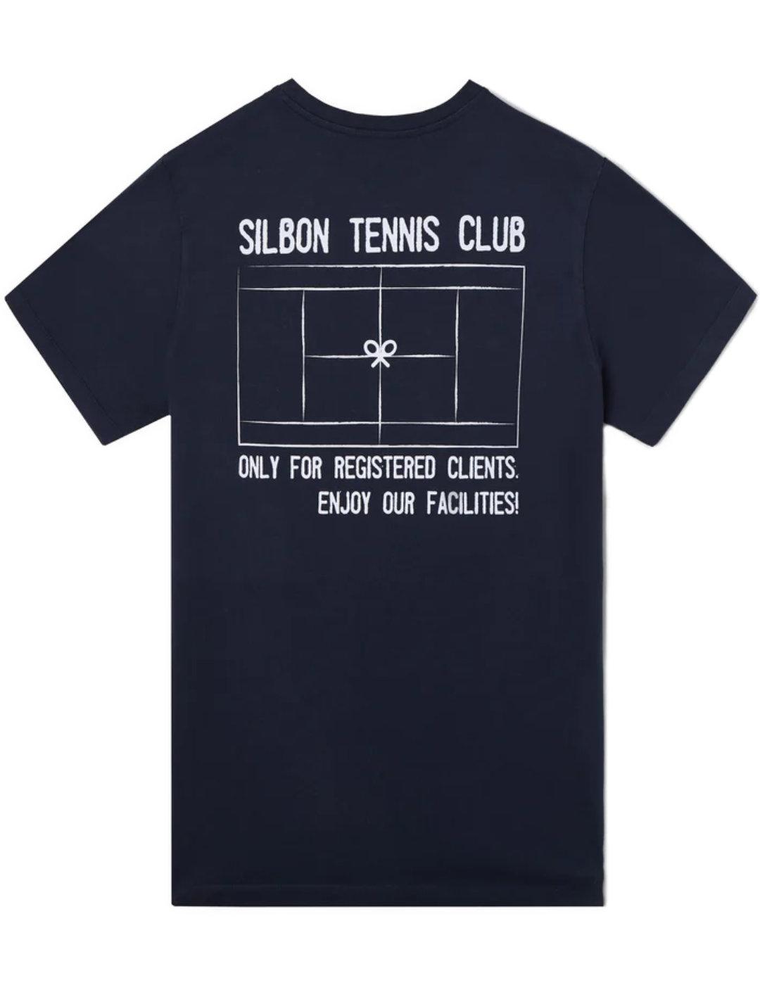 Camiseta Silbon tennis club azul marino manga corta hombre