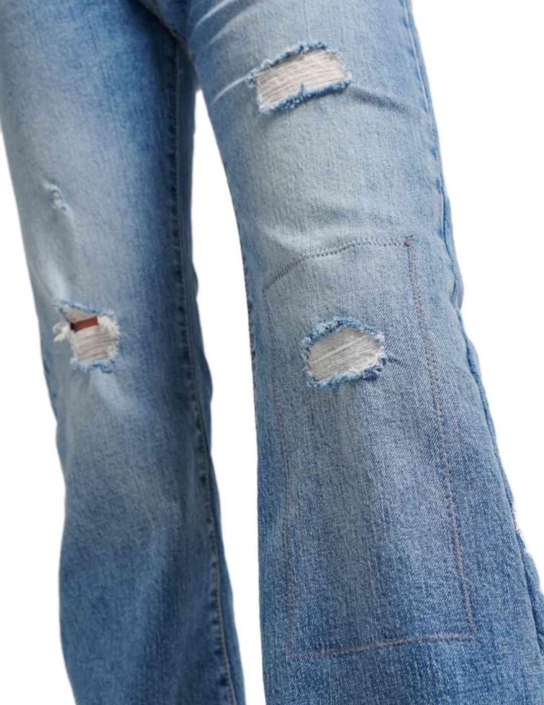 Pantalón vaquero Superdry acampanado azul para mujer