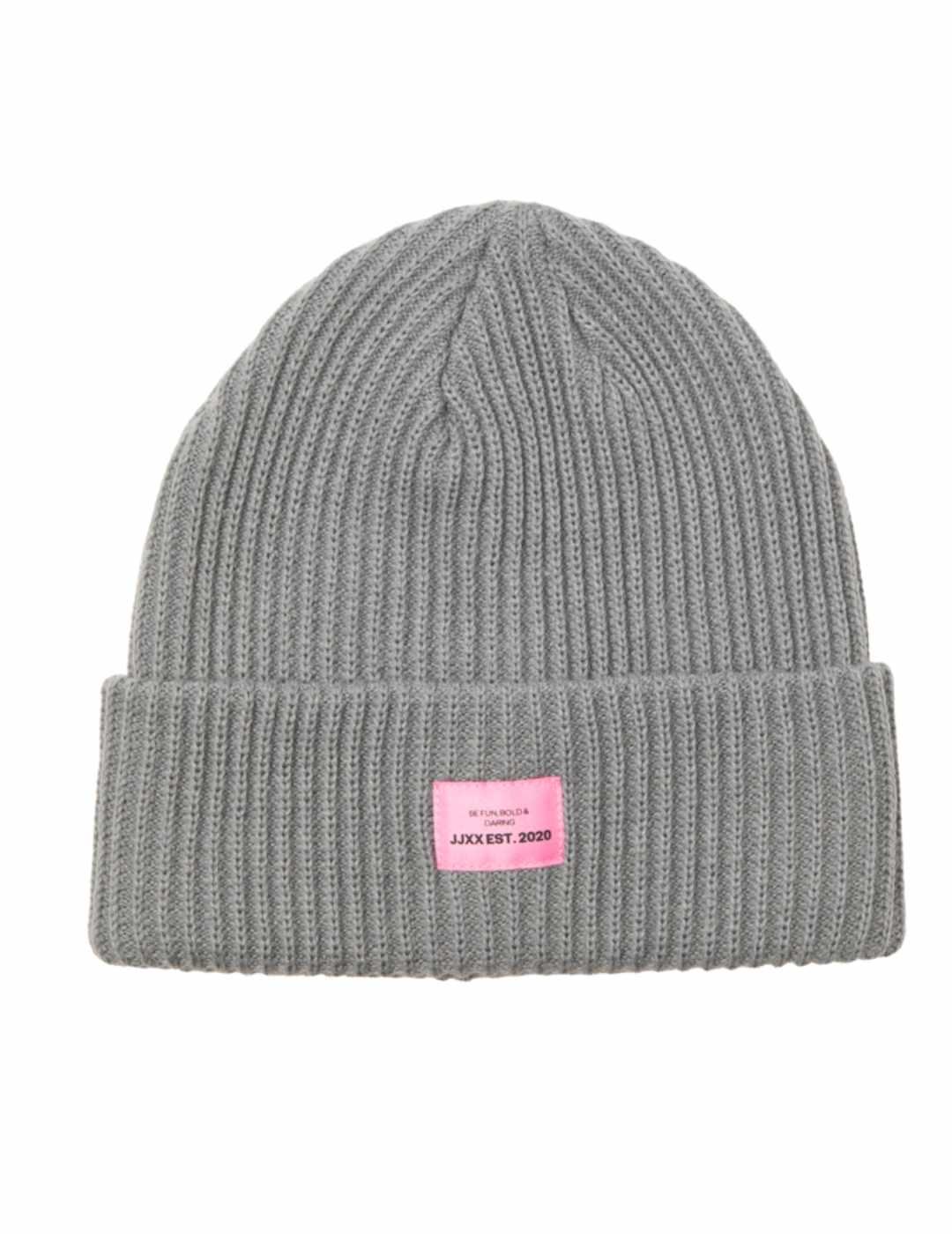 Gorro JJXX Othelia gris oscuro punto trenzado para mujer