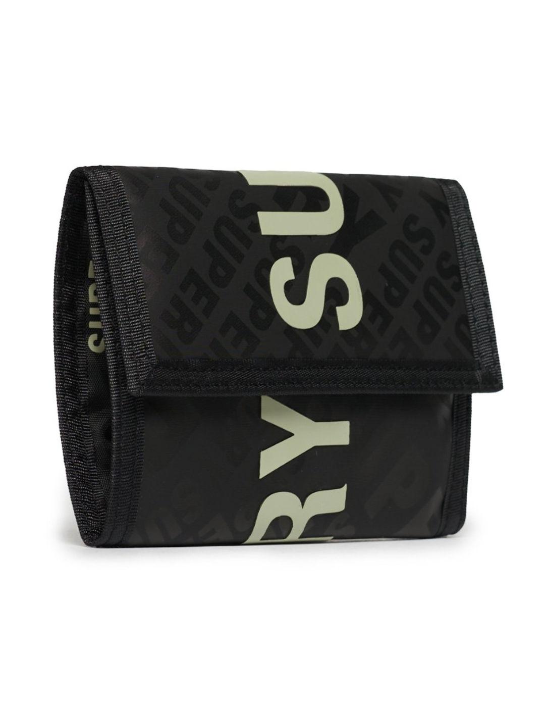 Cartera Superdry Tarp negro estampado velcro logotipo hombre