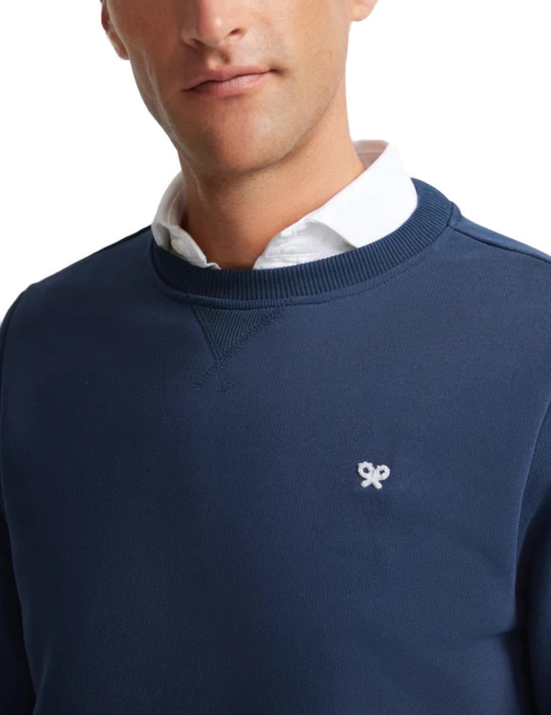 Sudadera Silbon minilogo azul marino sin capucha para hombre