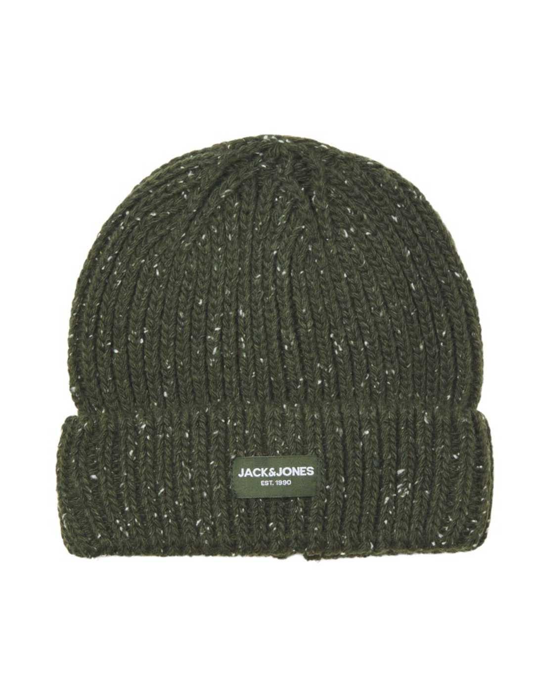 Gorro Jack&Jones Life verde oscuro de punto para hombre