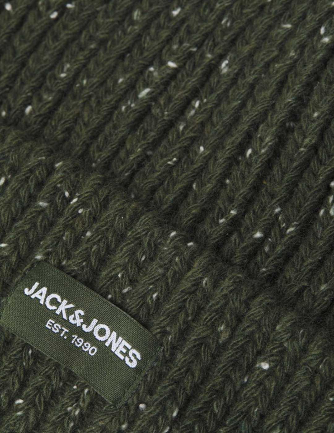 Gorro Jack&Jones Life verde oscuro de punto para hombre