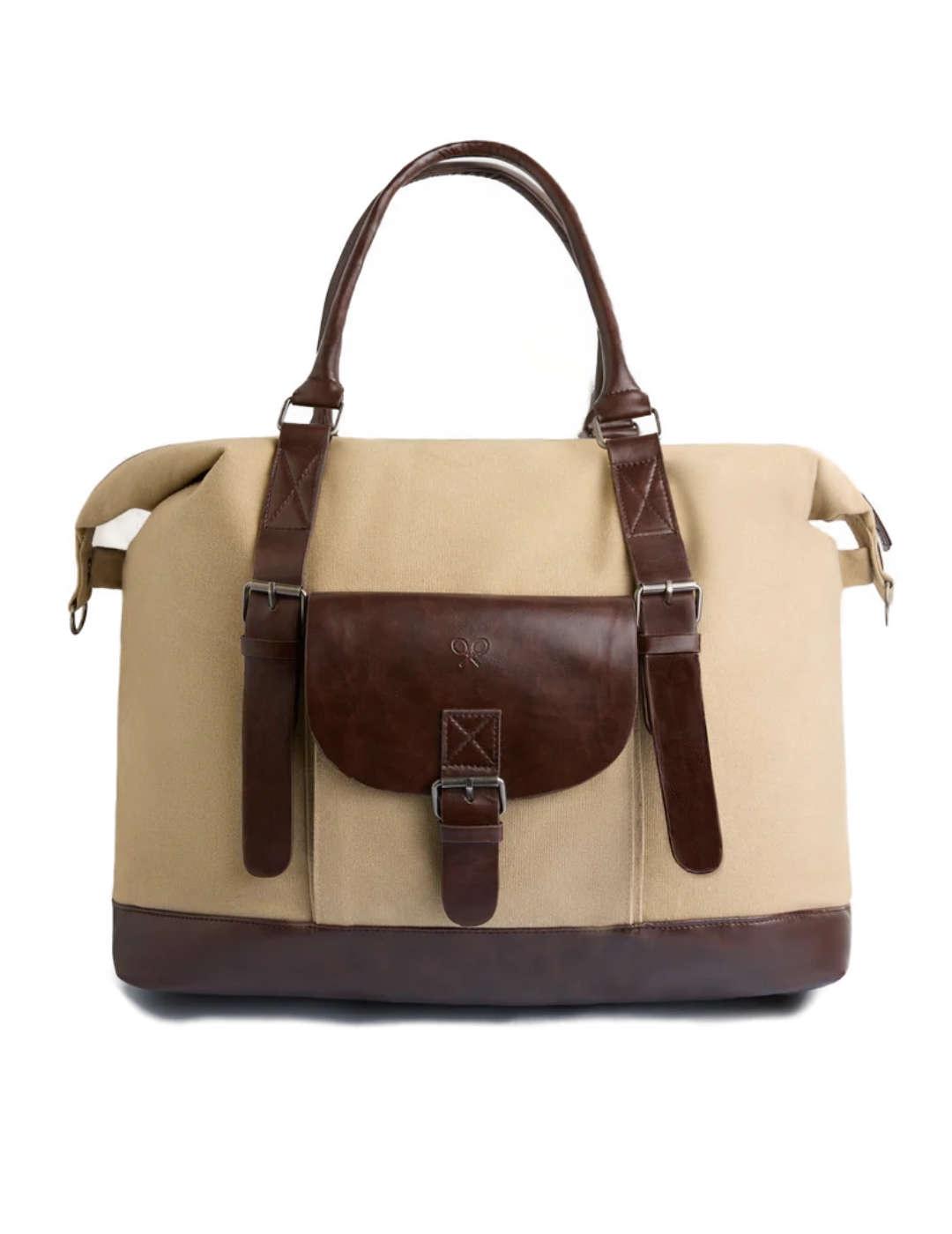 Bolsa de viaje Silbon clásica beige de polipiel para hombre