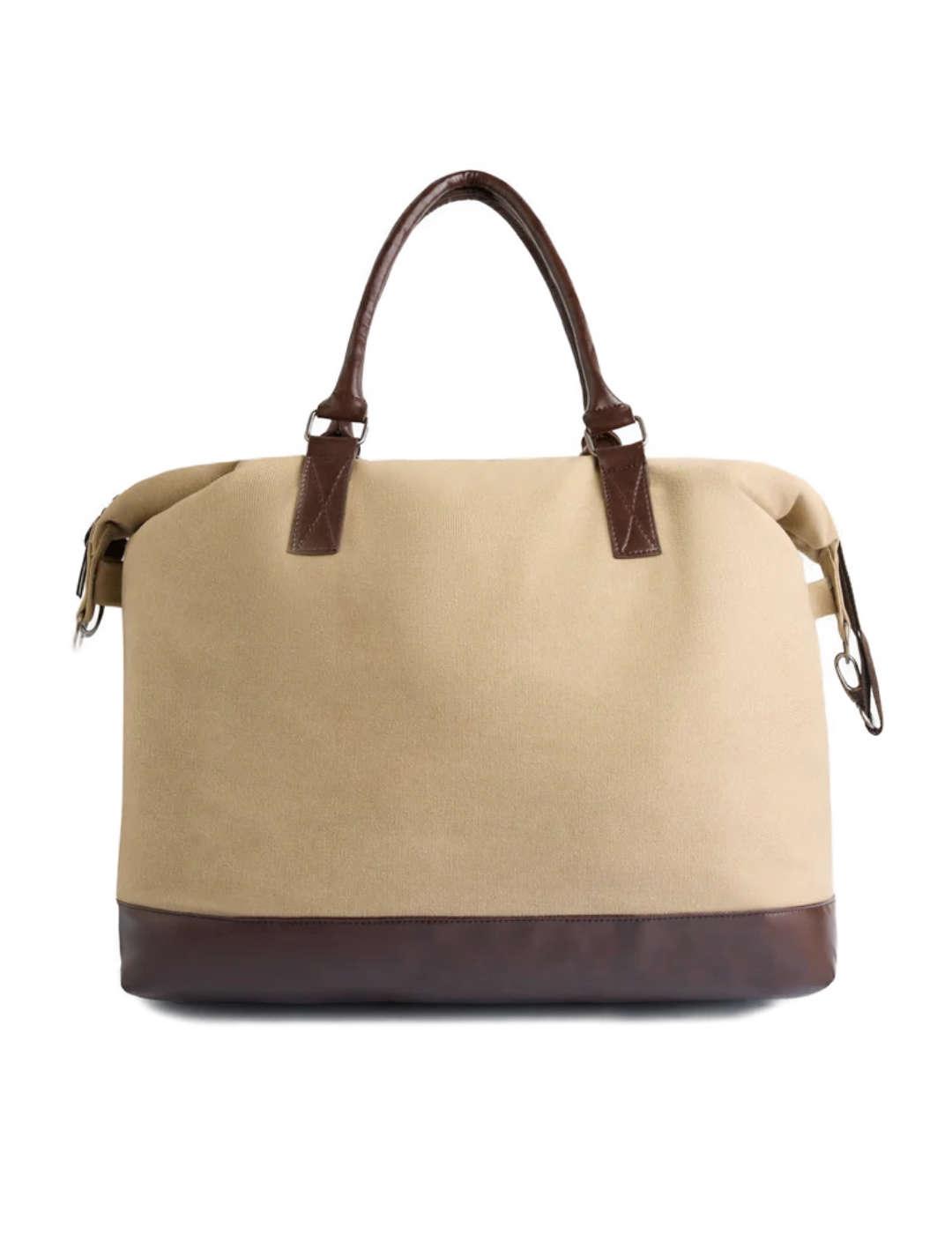 Bolsa de viaje Silbon clásica beige de polipiel para hombre