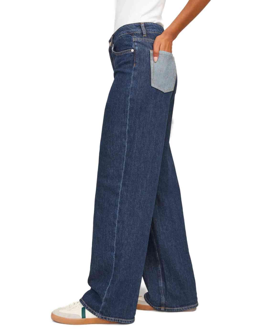 Pantalón vaquero JJXX Tokyo azul oscuro wide leg para mujer