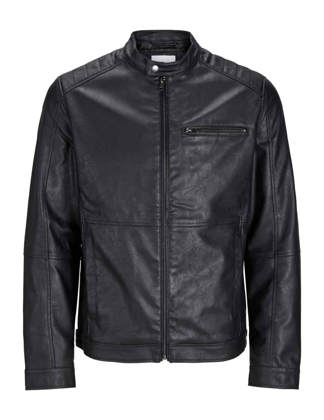 Chaqueta Jack&Jones Dylan negra de polipiel para hombre