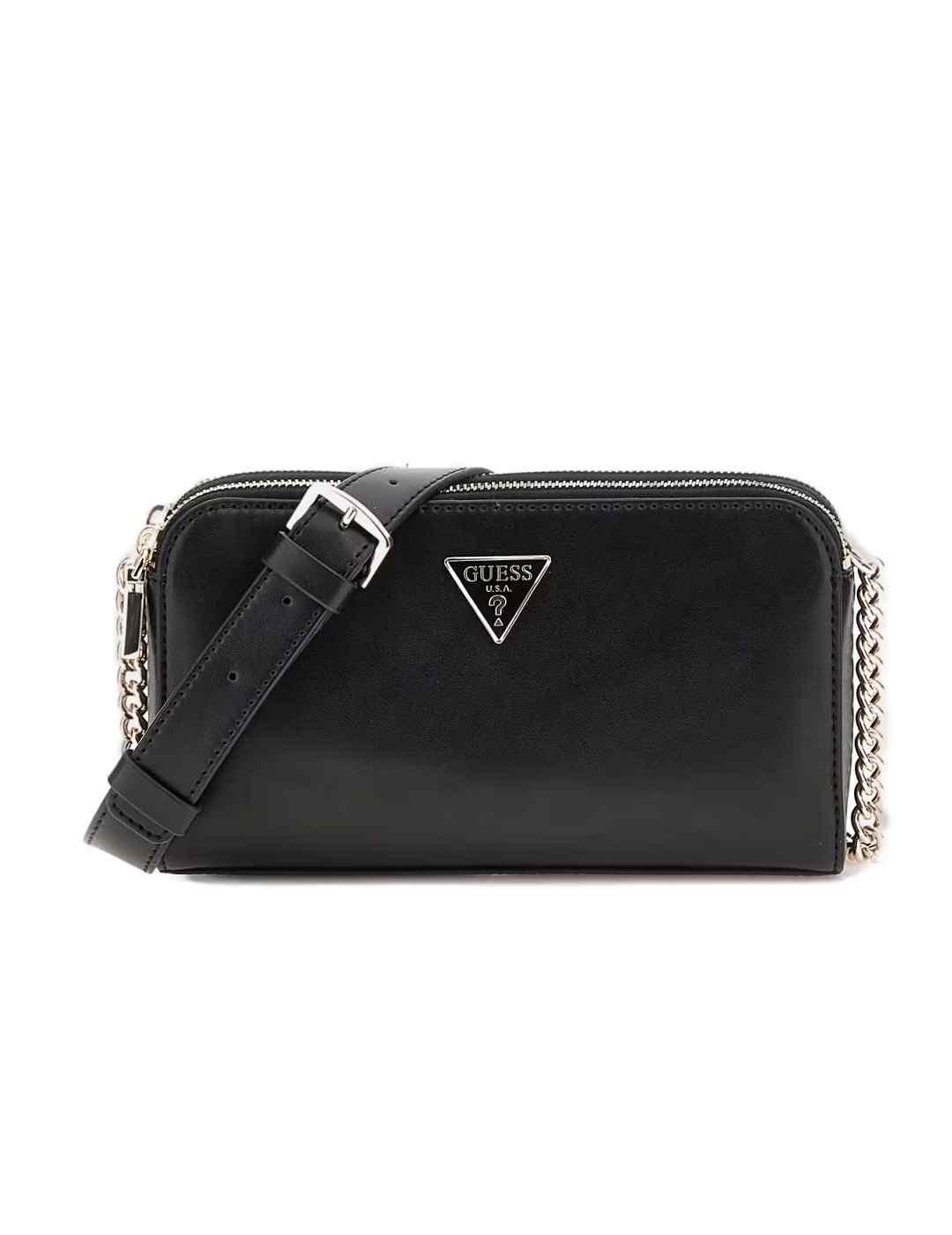 Bolso Guess Daryna Crossbody negro y dorado para mujer