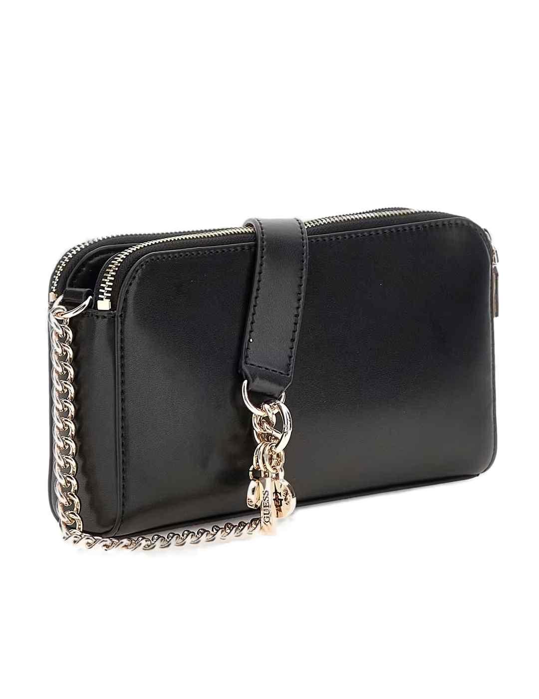 Bolso Guess Daryna Crossbody negro y dorado para mujer