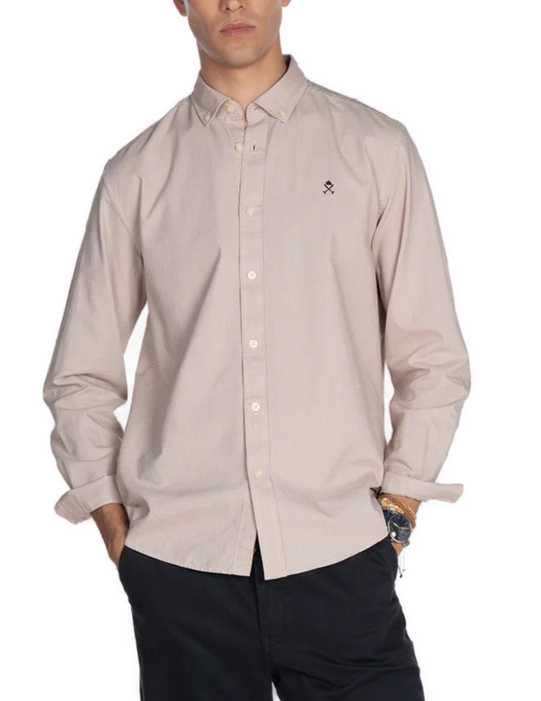 Camisa Harper & Neyer Oxford beige regular fit para hombre