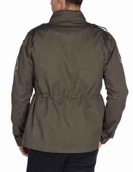 Chaqueta Harper & Neyer militar marrón parches para hombre