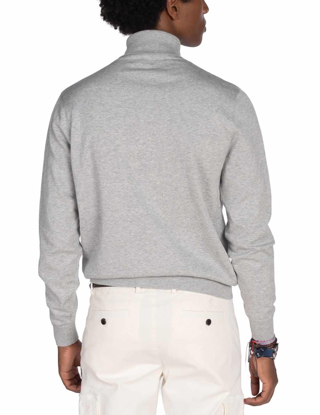 Jersey de punto Harper & Neyer Cuff gris cuello alto hombre