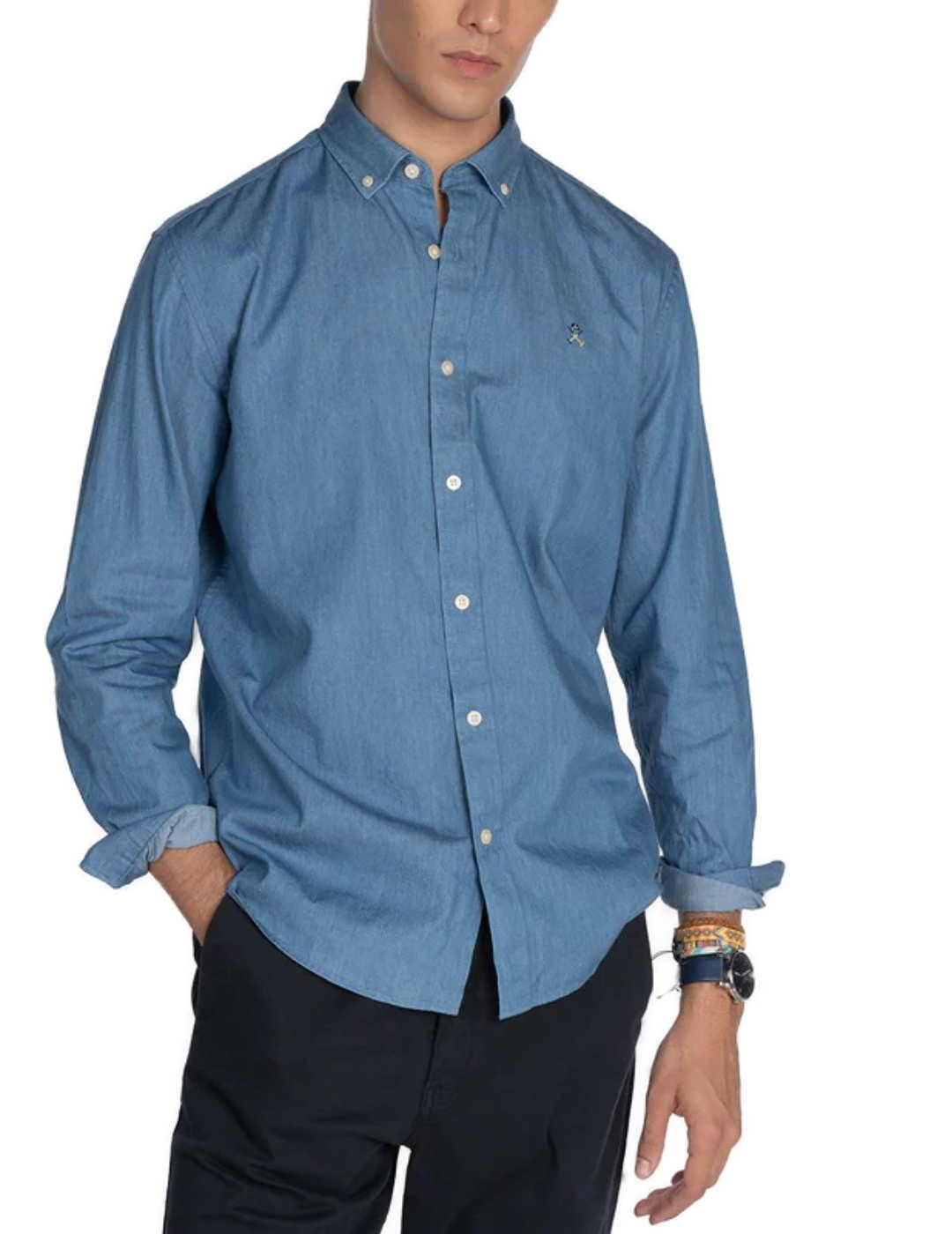 Camisa Harper & Neyer Denim azul medio regular fit de hombre