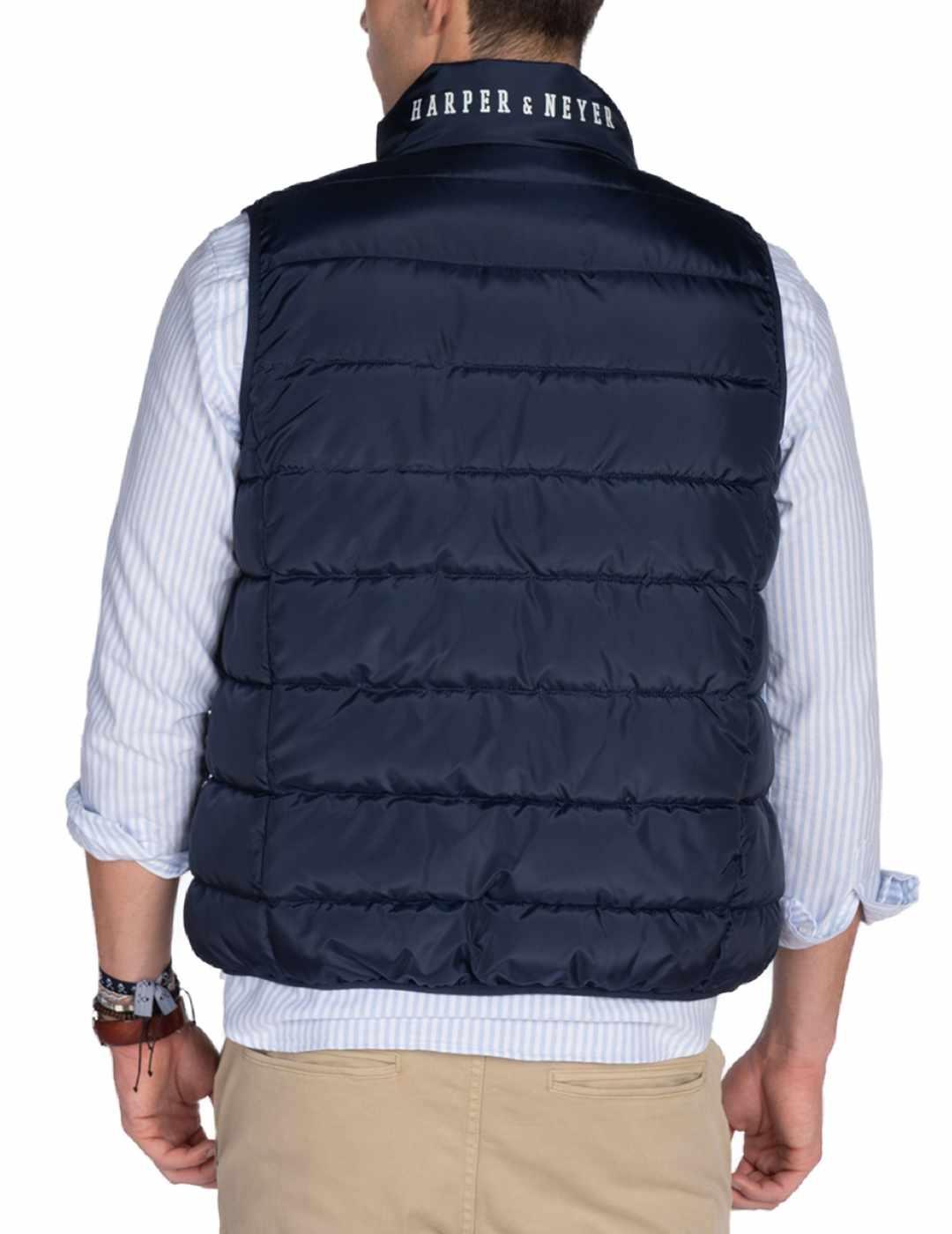 Chaleco Harper & Neyer Galway azul marino guateado de hombre