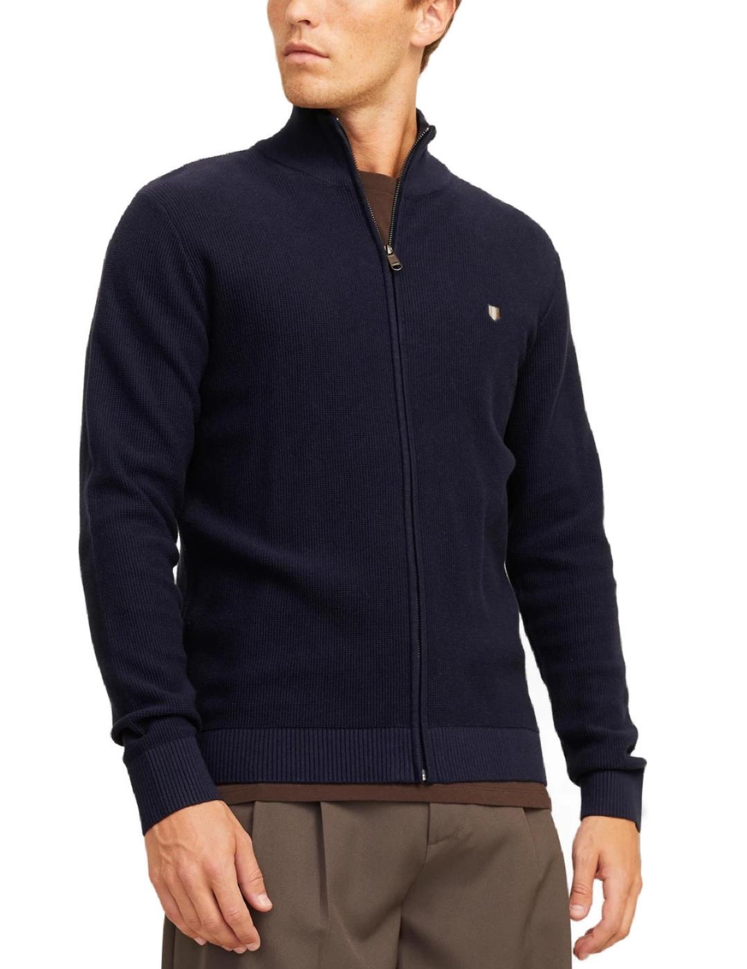 Cárdigan Jack&Jones Rony azul marino de punto para hombre