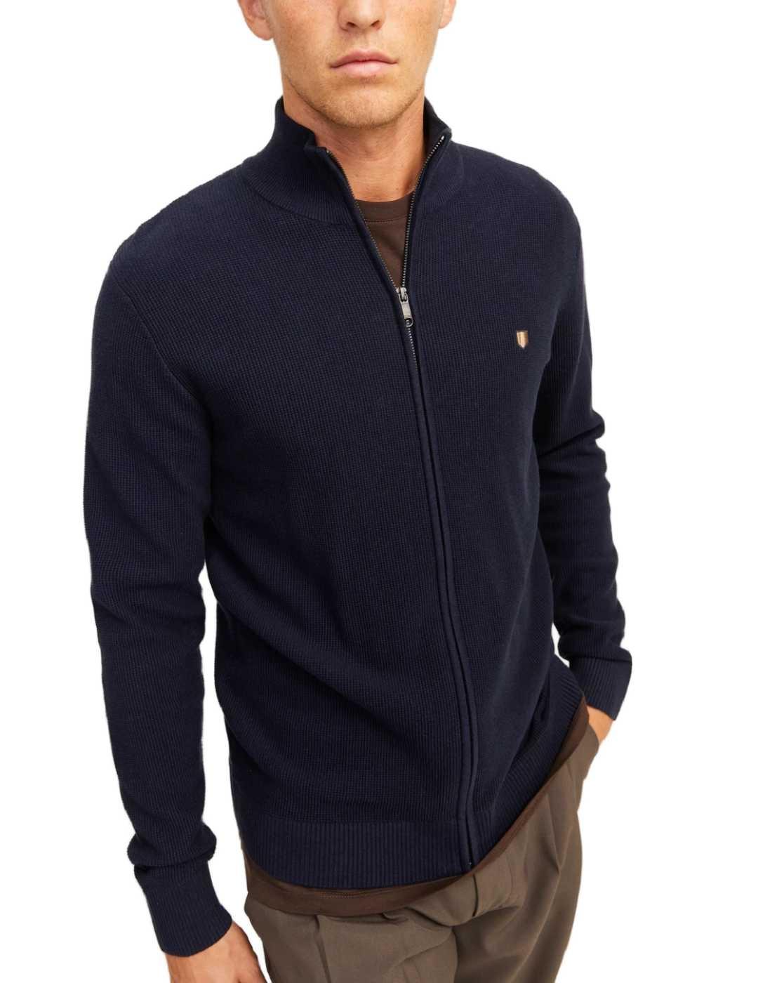 Cárdigan Jack&Jones Rony azul marino de punto para hombre