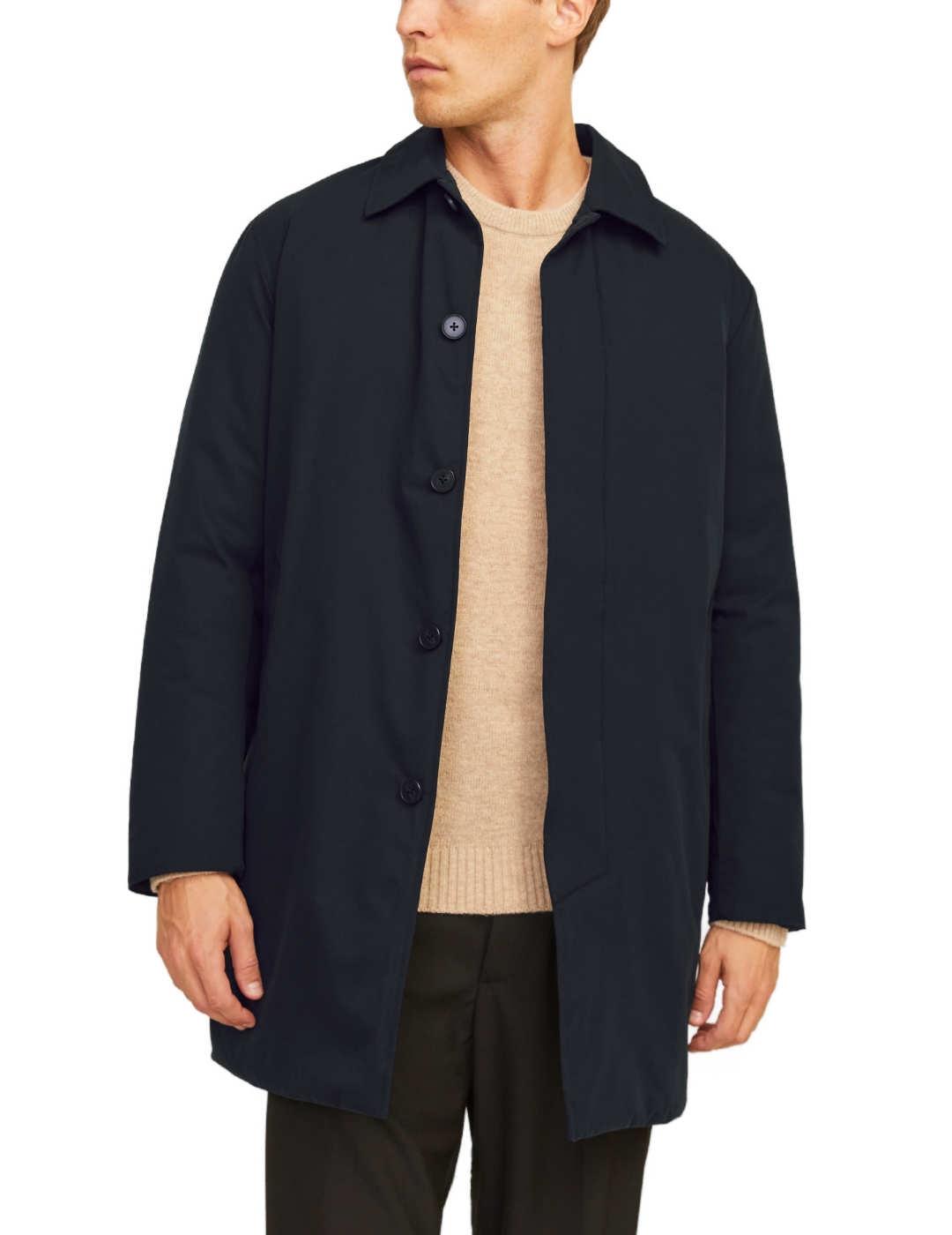 Abrigo Jack&Jones City negro 3/4 para hombre