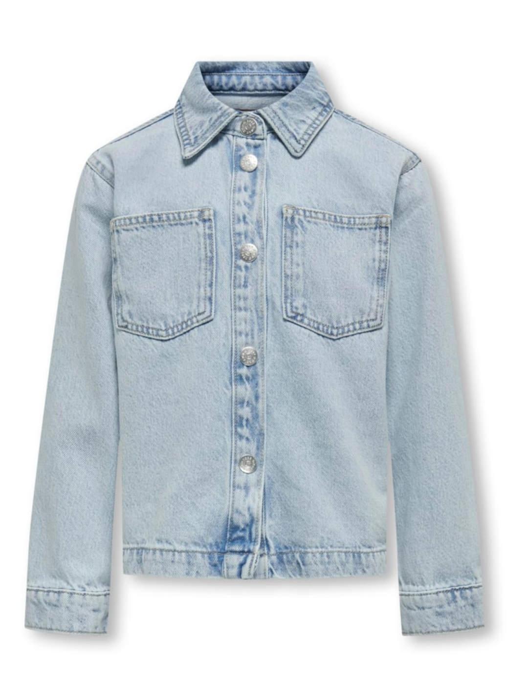 Chaqueta Only Kids Carly denim azul claro estrellas de niña