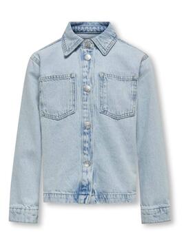 Chaqueta Only Kids Carly denim azul claro estrellas de niña