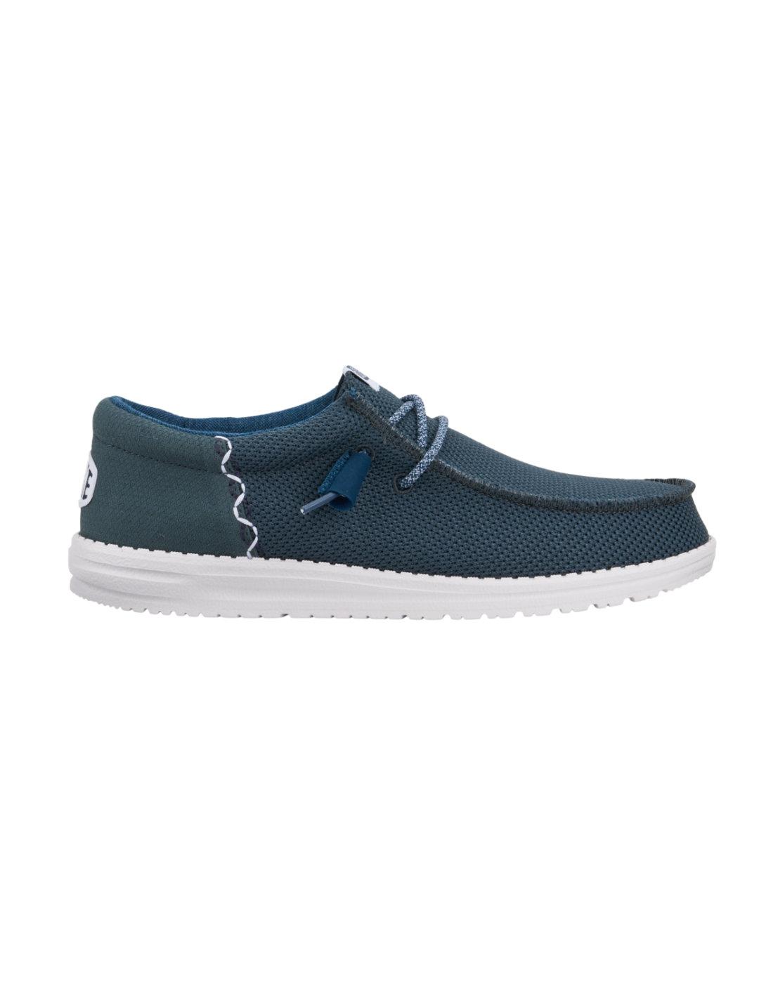 Mocasín Heydude elástico azul marino cordones para hombre