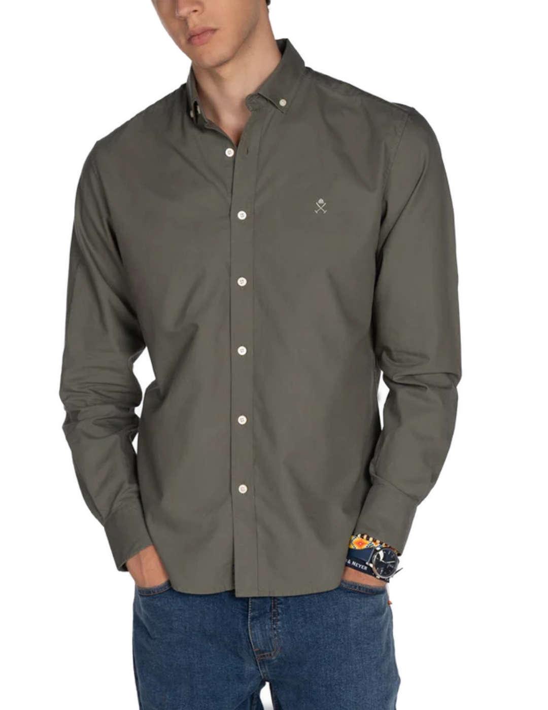 Camisa Harper Oxford verde militar regular fit  para hombre