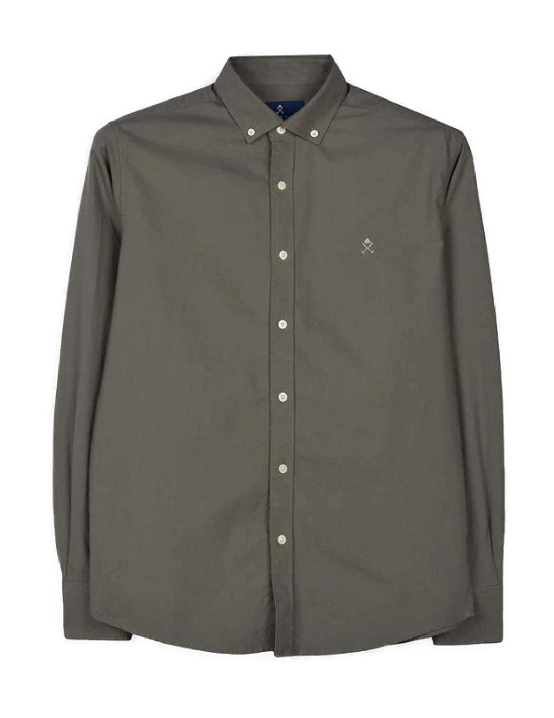 Camisa Harper Oxford verde militar regular fit  para hombre