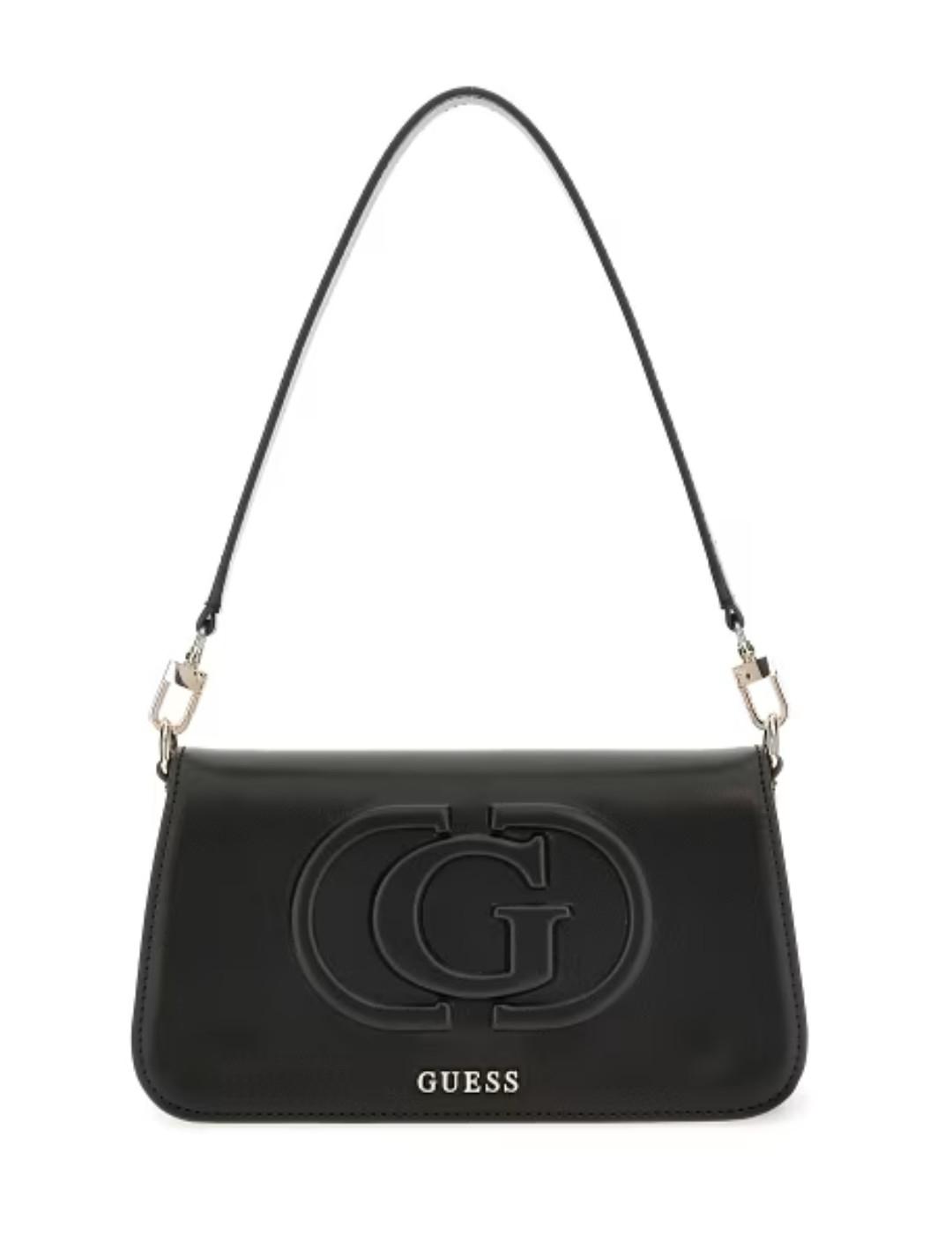 Bolso Guess Eco Mietta Shoulder negro bandolera para mujer