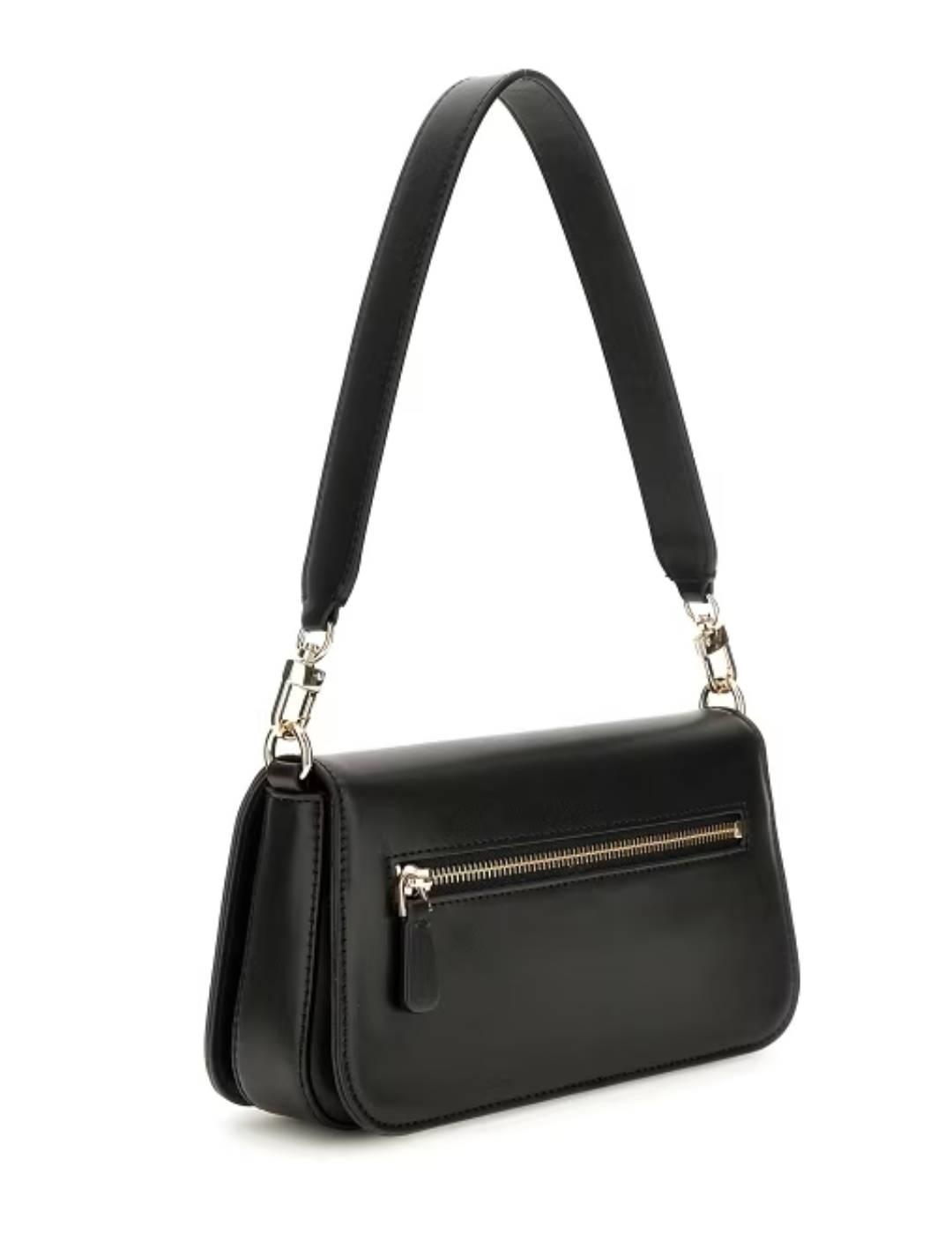 Bolso Guess Eco Mietta Shoulder negro bandolera para mujer