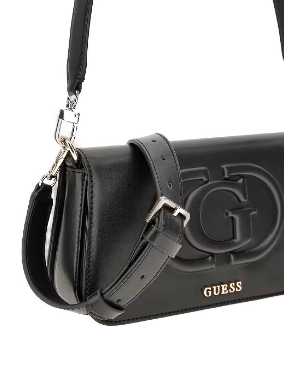 Bolso Guess Eco Mietta Shoulder negro bandolera para mujer