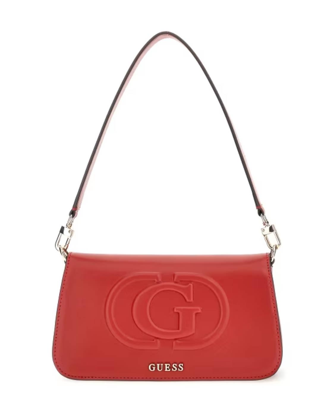 Bolso Guess Eco Mietta Shoulder rojo bandolera para mujer