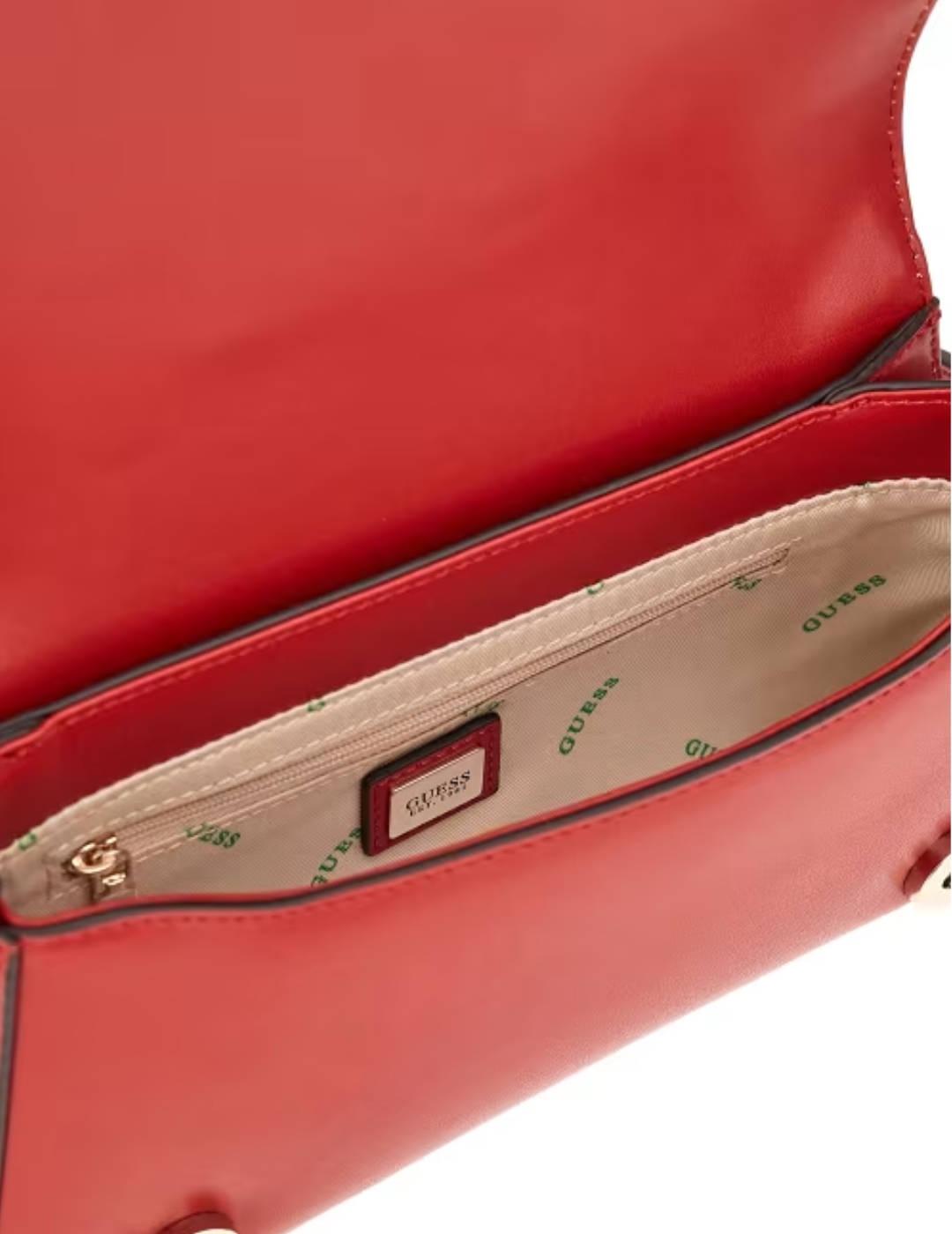 Bolso Guess Eco Mietta Shoulder rojo bandolera para mujer