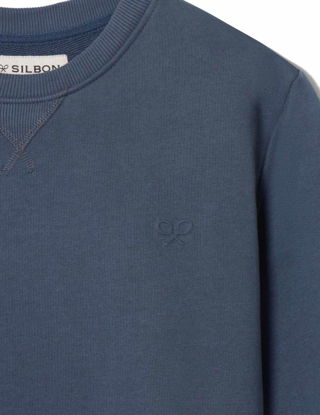 Sudadera Silbon clasica logo azul marino sin capucha hombre