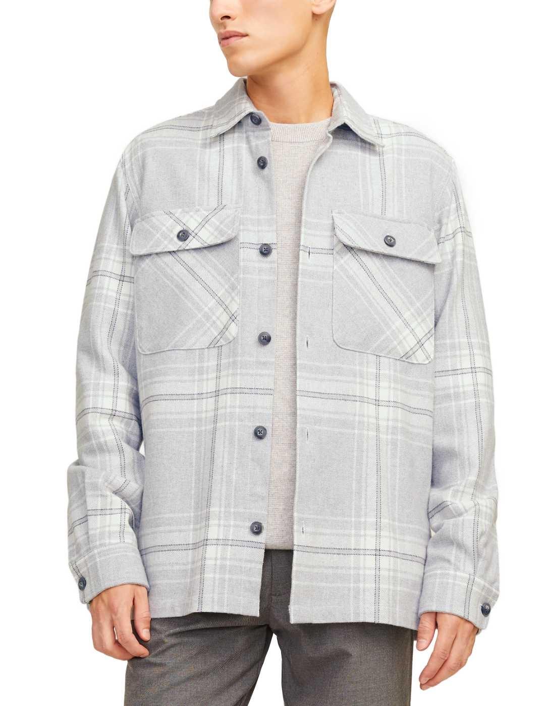 Sobrecamisa Jack&Jones Raymon gris cuadros para hombre