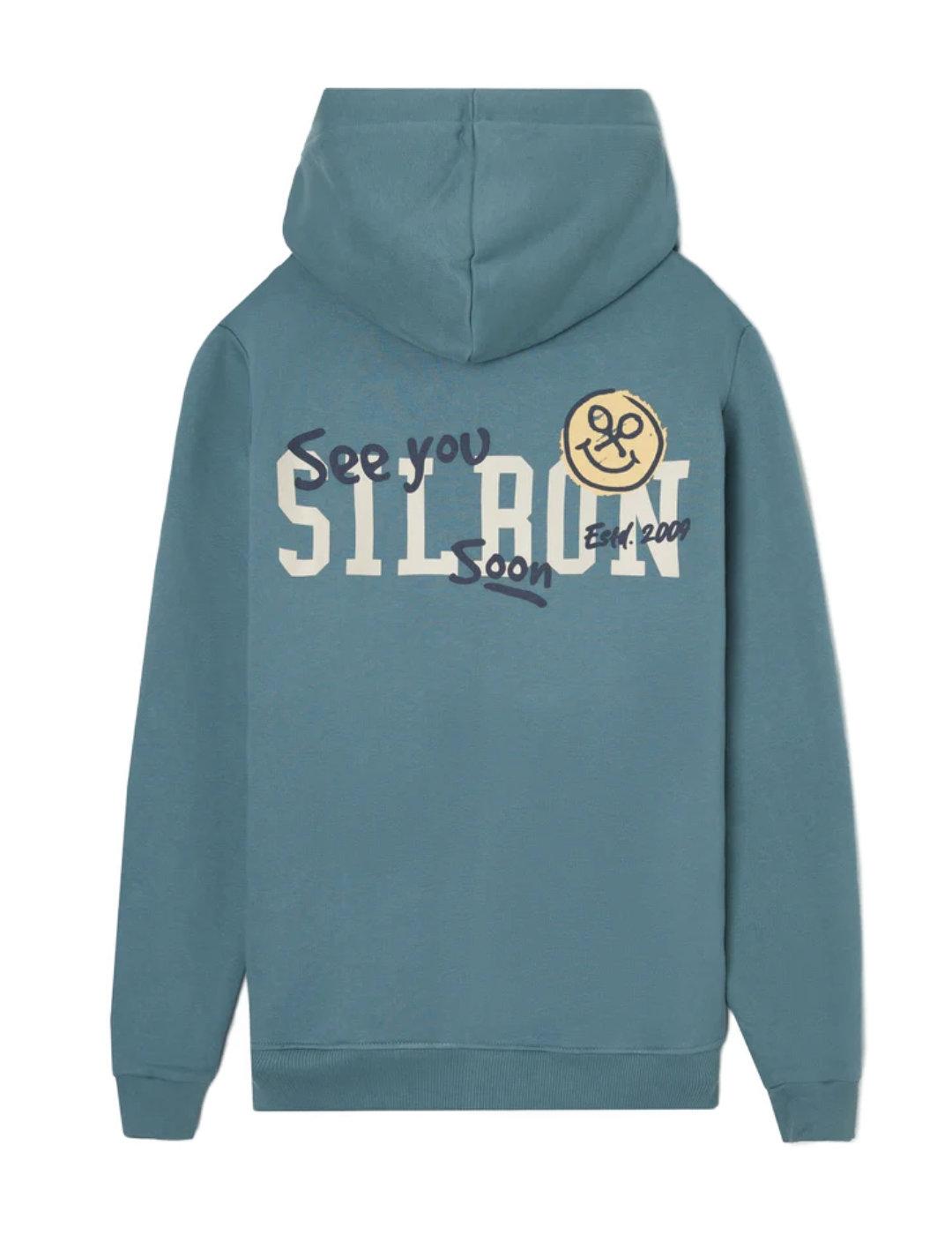 Sudadera Silbon hoodie smile petroleo cremallera de hombre