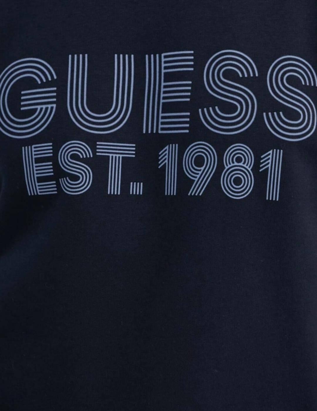 Sudadera Guess Beau azul marino sin capucha para hombre