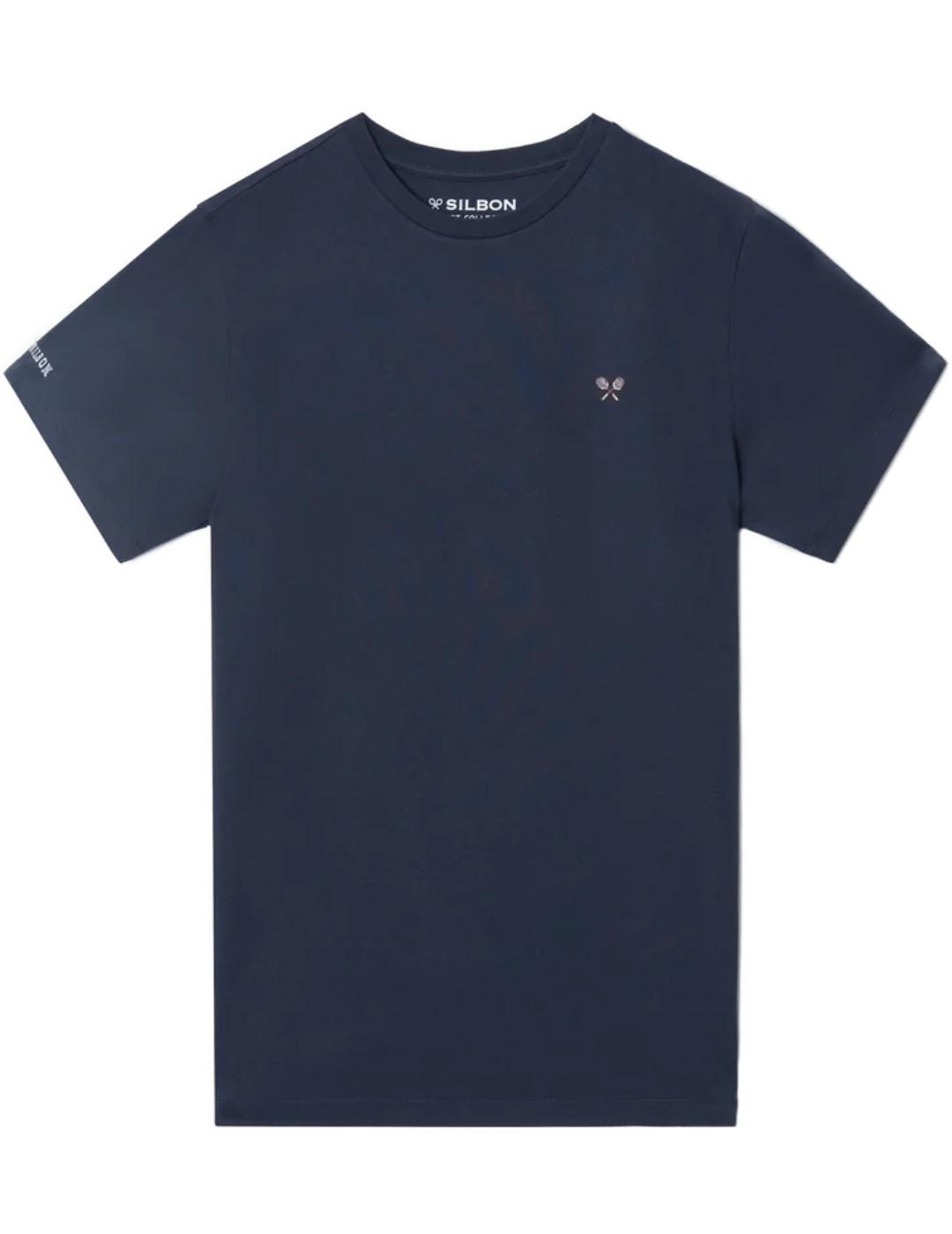 Camiseta Silbon raqueta retro sb azul marino para hombre