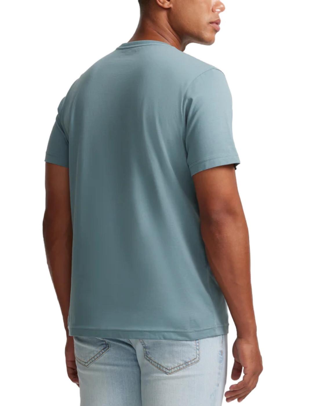 Camiseta Silbon minilogo verde agua manga corta para hombre