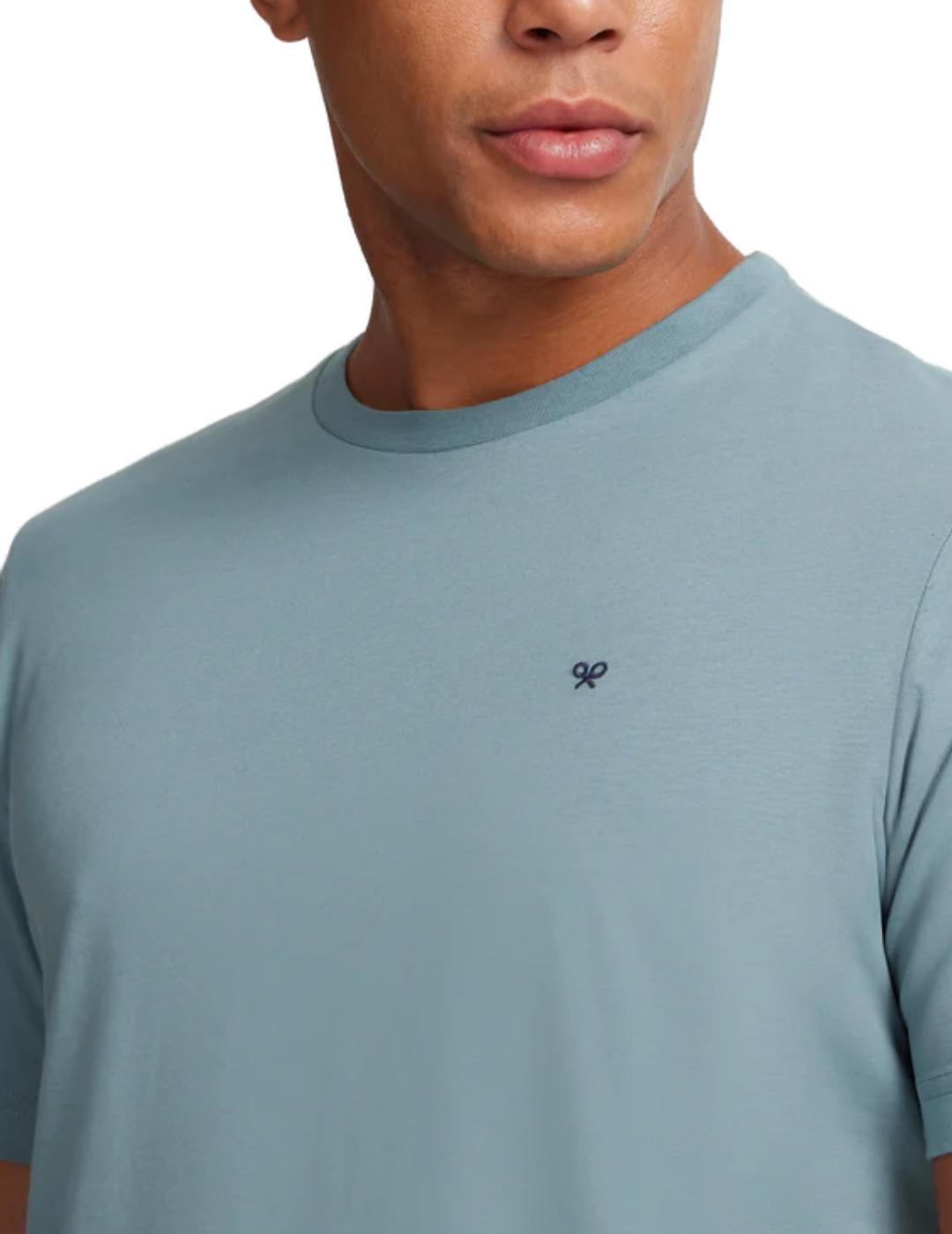 Camiseta Silbon minilogo verde agua manga corta para hombre