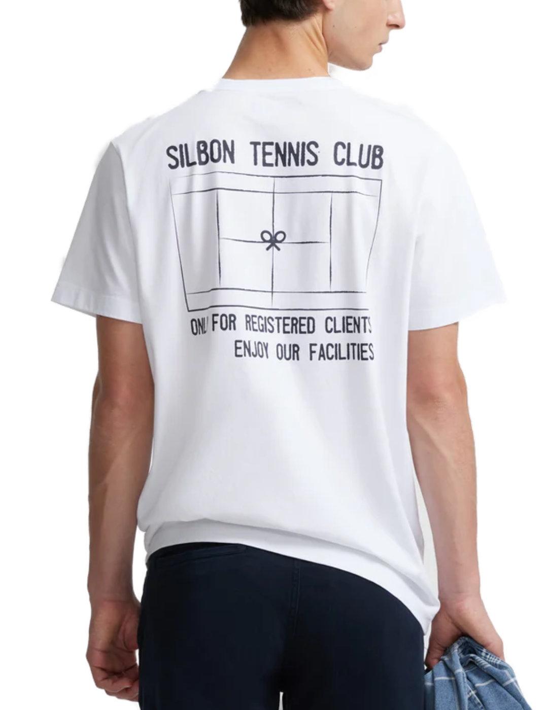 Camiseta Silbon tennis club blanca manga corta para hombre